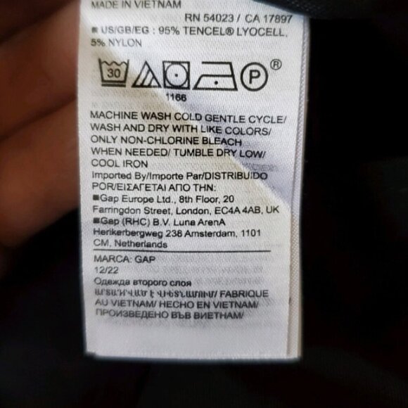 GAP Softsuit Tencel High Rise Pleated Wide Leg Black Pants Size 12 RT$90 #404698 - Picture 13 of 13